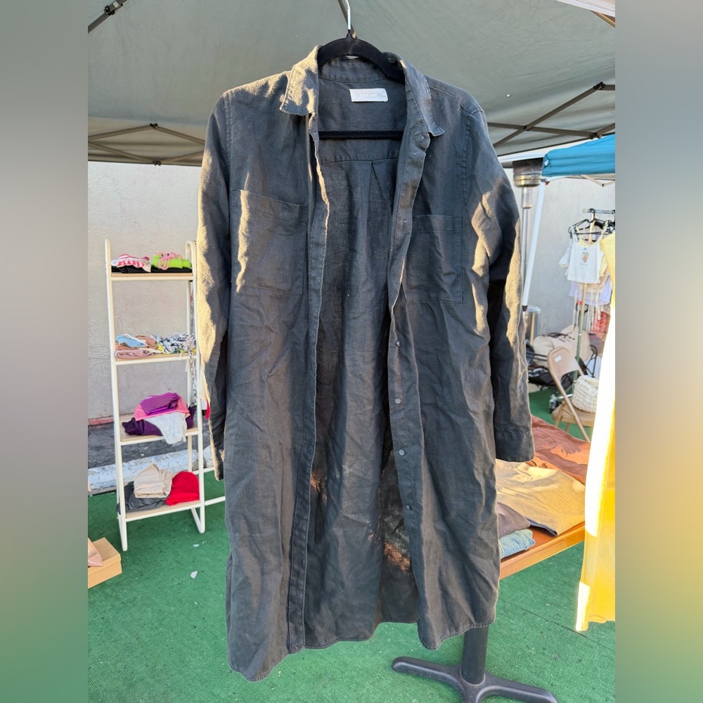 Everlane Black Long Sleeve Shirt Dress